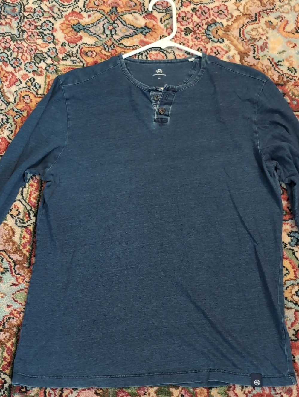 Adriano Goldschmied Casual Indigo Henley Long-Sleeve Shirt
